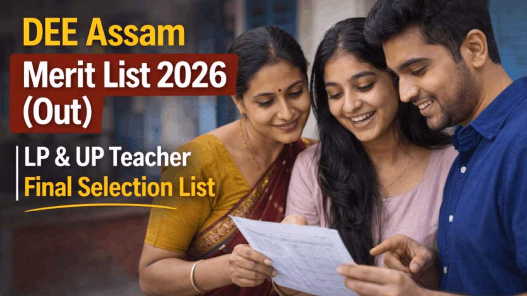 DEE Assam Merit List 2026 (Out), LP & UP Teacher Final Selection List 1 DEE Assam Merit List 2026