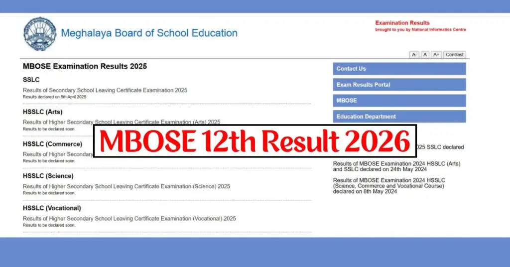 MBOSE 12th Result 2026