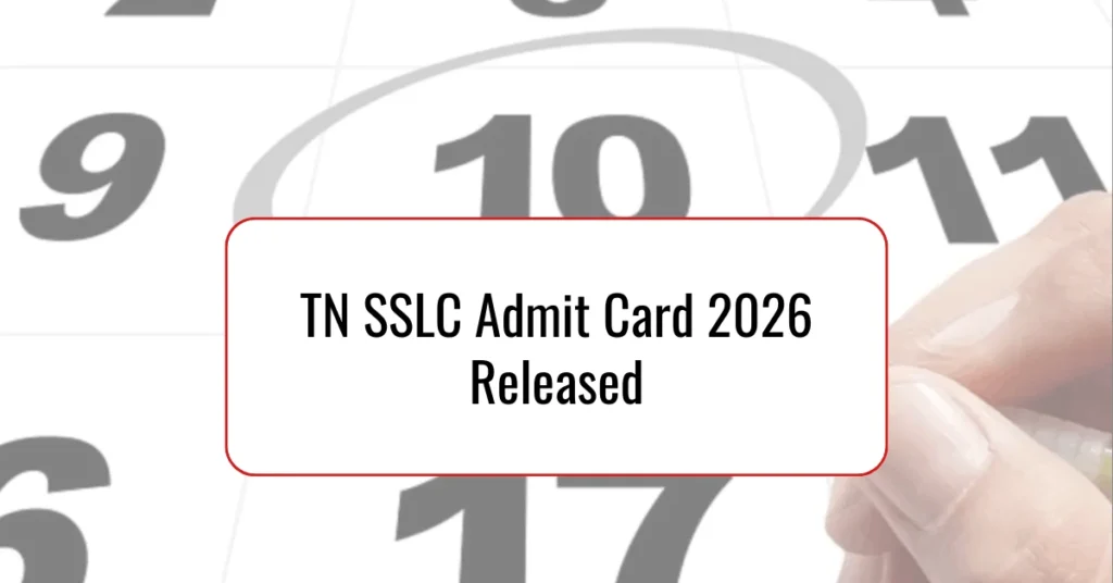 TN SSLC Admit Card 2026